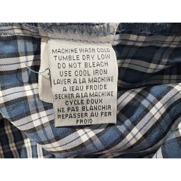 Billabong Button Shirt Mens Blue White Plaid Square Long Sleeve Poly Casual XL - Picture 10 of 11